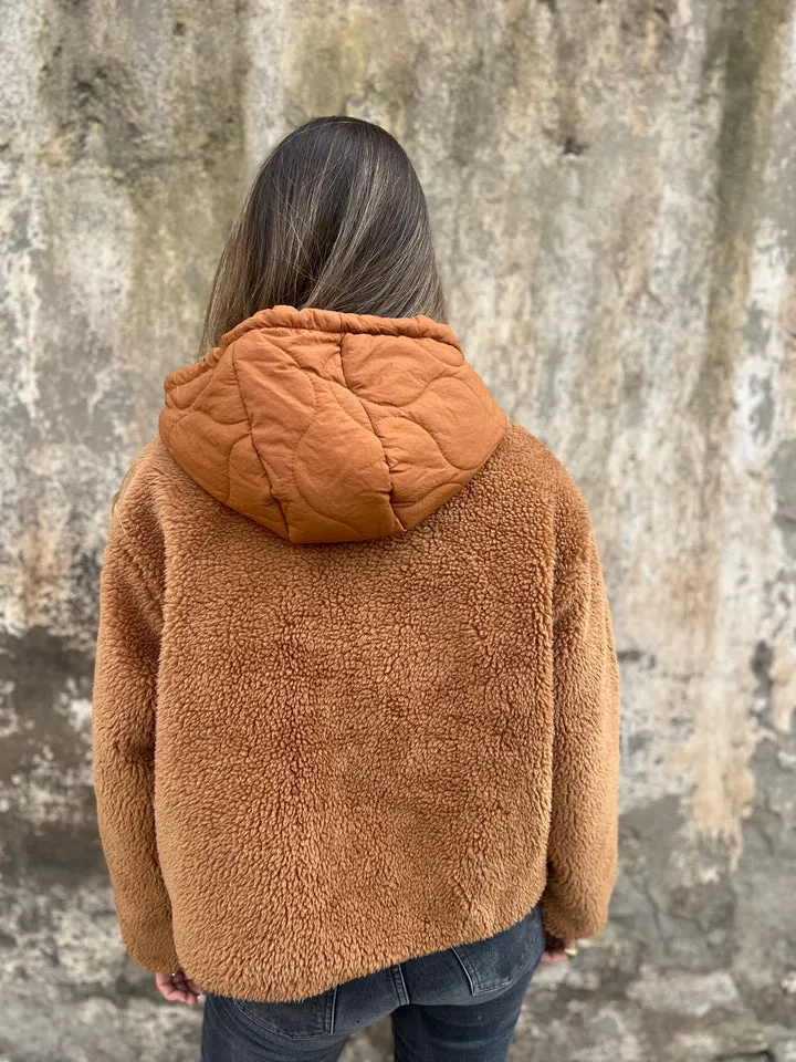 2024 New autumn and winter sheepskin hooded jacket