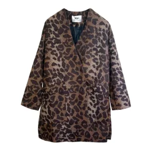 8GIRLS DESIGN WOOL MIX OVERCOAT IN LEOPARD PRINT