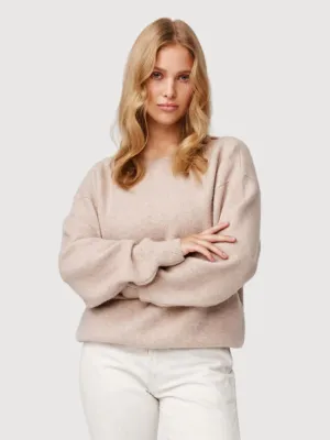 Aino Light Beige Woman Pullover | Makia