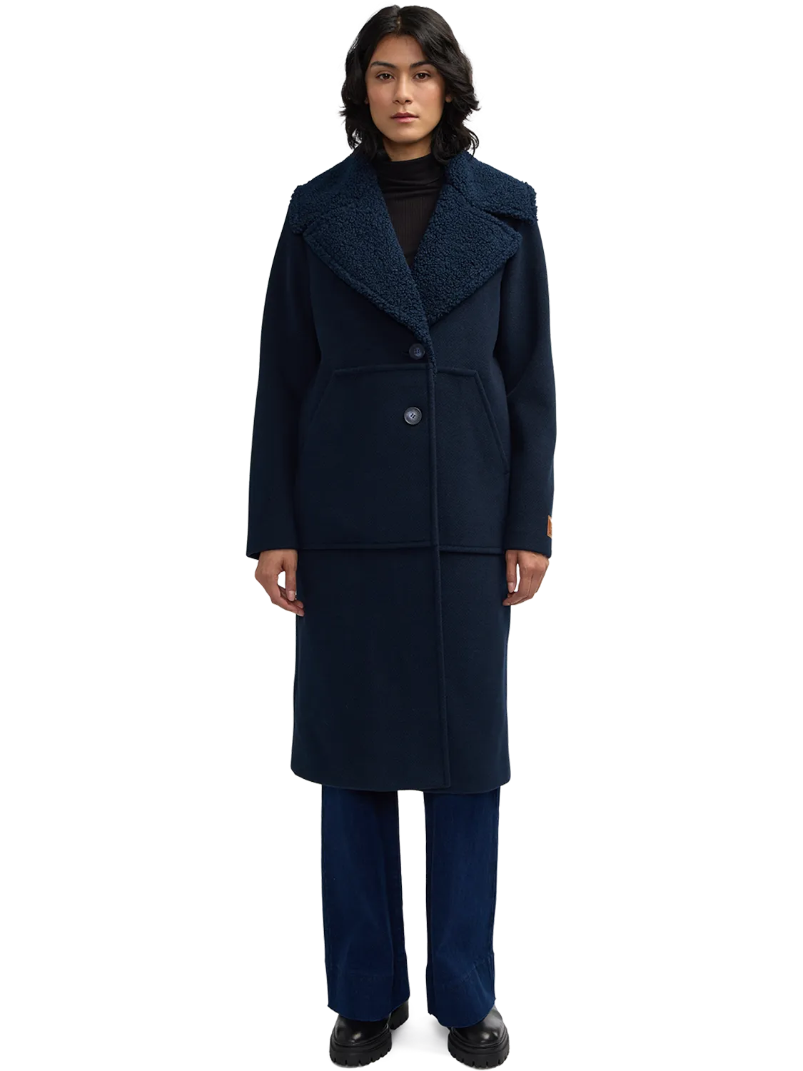 Alida Detachable Sherpa Collar Overcoat