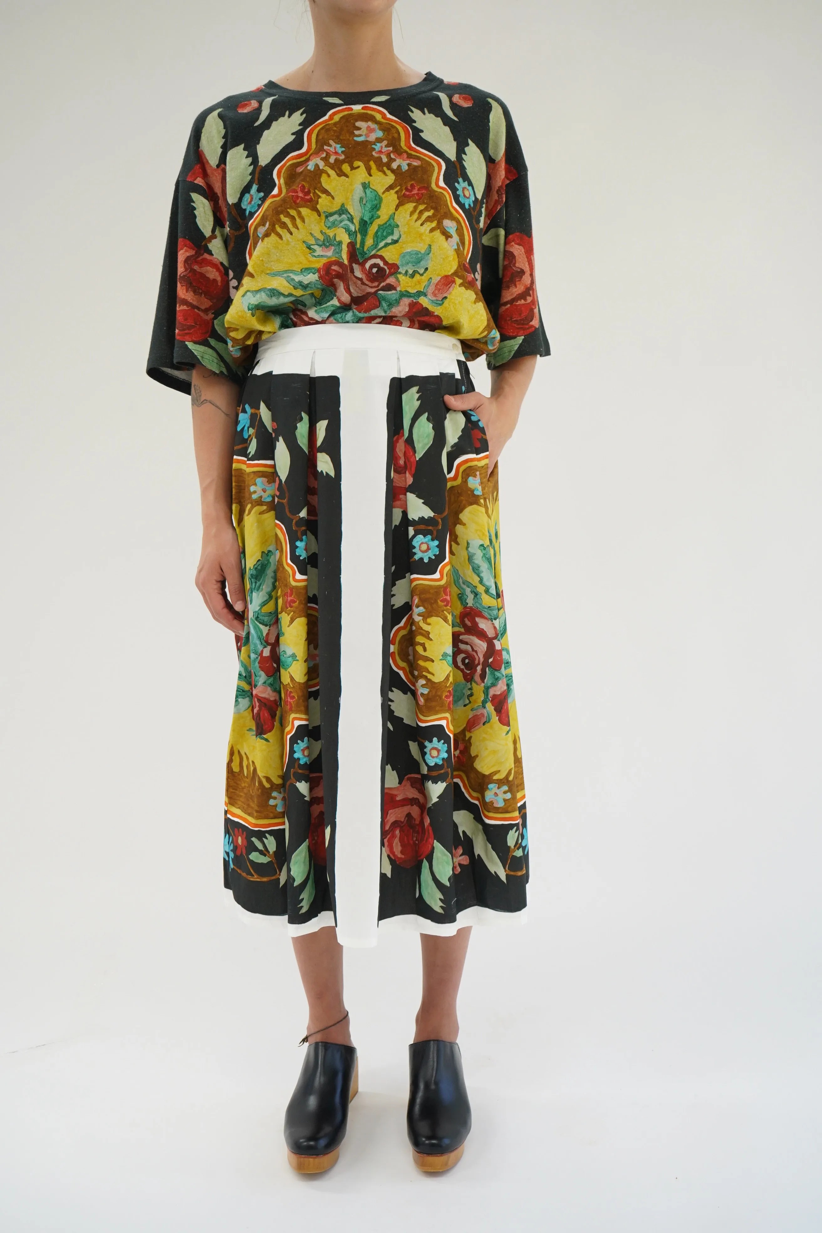 Anntian Painted Flowers Skirt