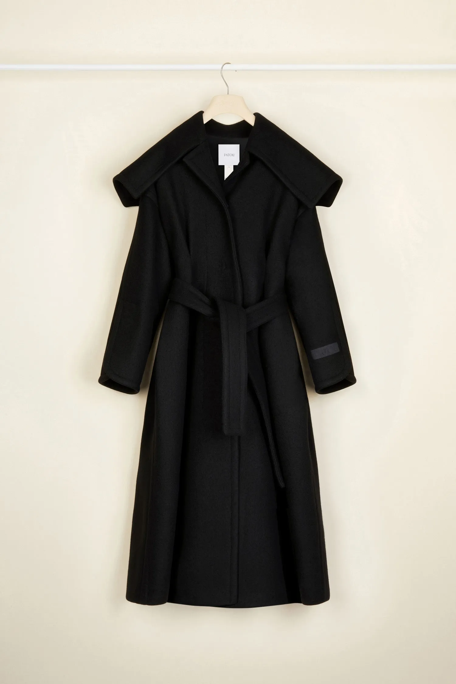 Belted cashmere and wool blend coat