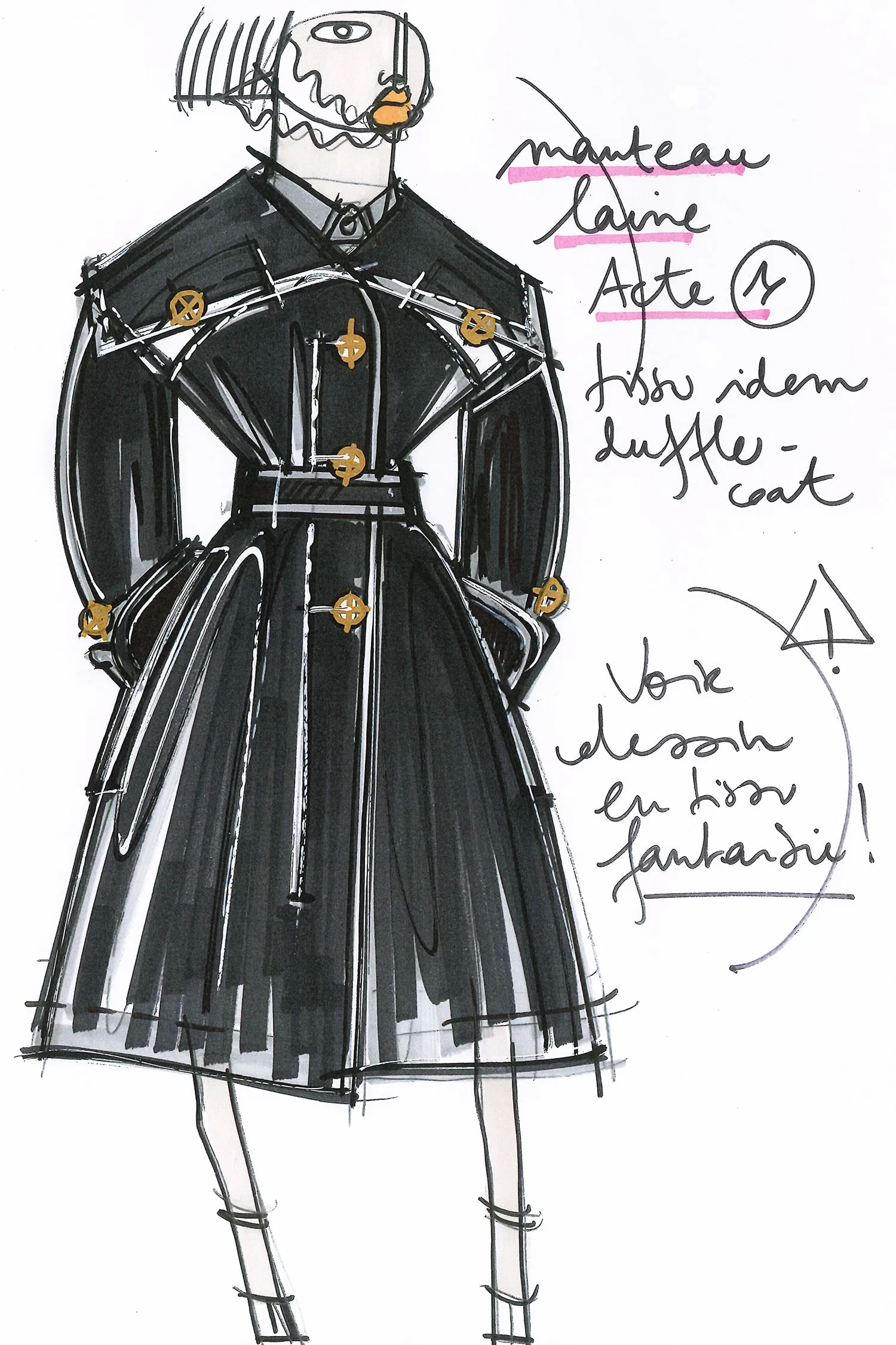 Belted cashmere and wool blend coat