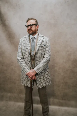 Bob Beige Blue Brown H'tooth Overcoat