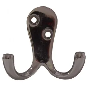 Centurion 75mm Chrome Plated Solid Brass Double Robe Hook