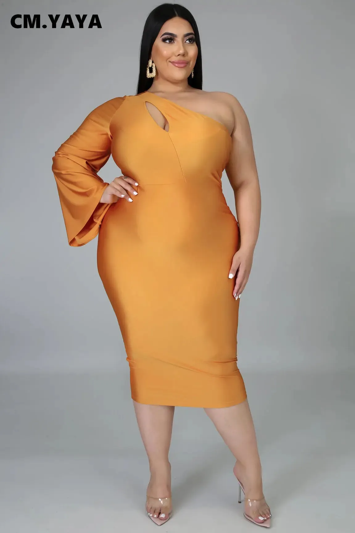 CM.YAYA Autumn Bodycon Midi Pencil Dress