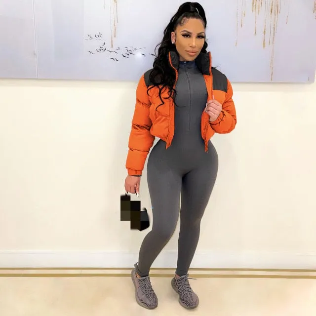 Color Block Puffer Jacket