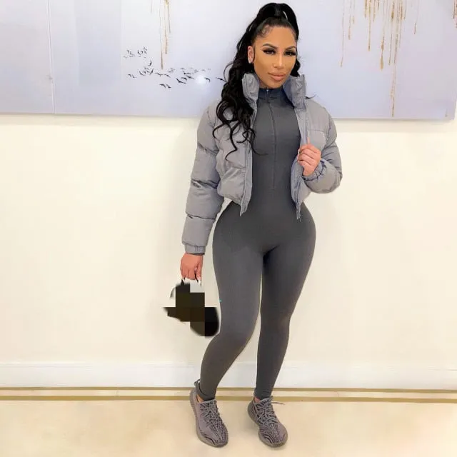 Color Block Puffer Jacket