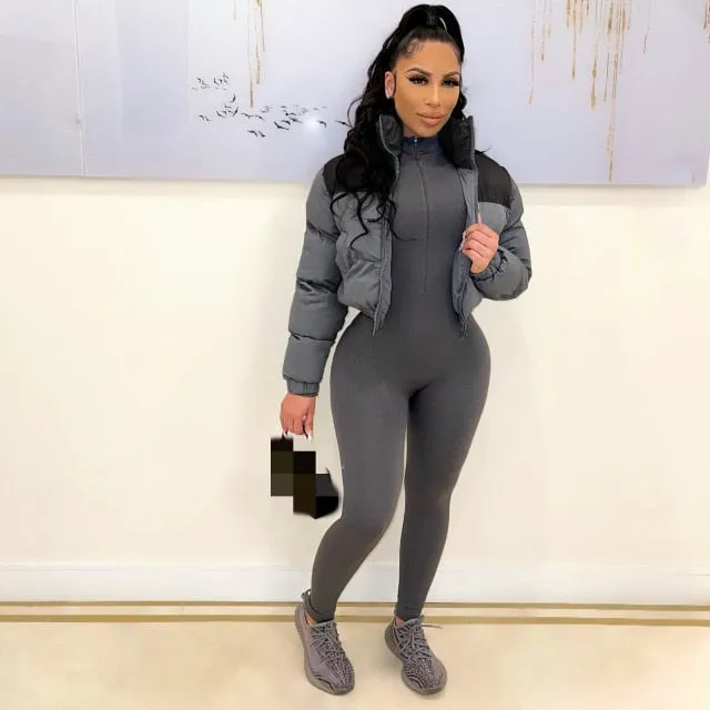 Color Block Puffer Jacket