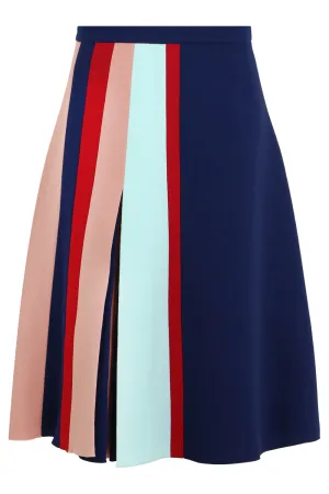 CONTRAST PLEAT SKIRT INSIGNIA BLUE