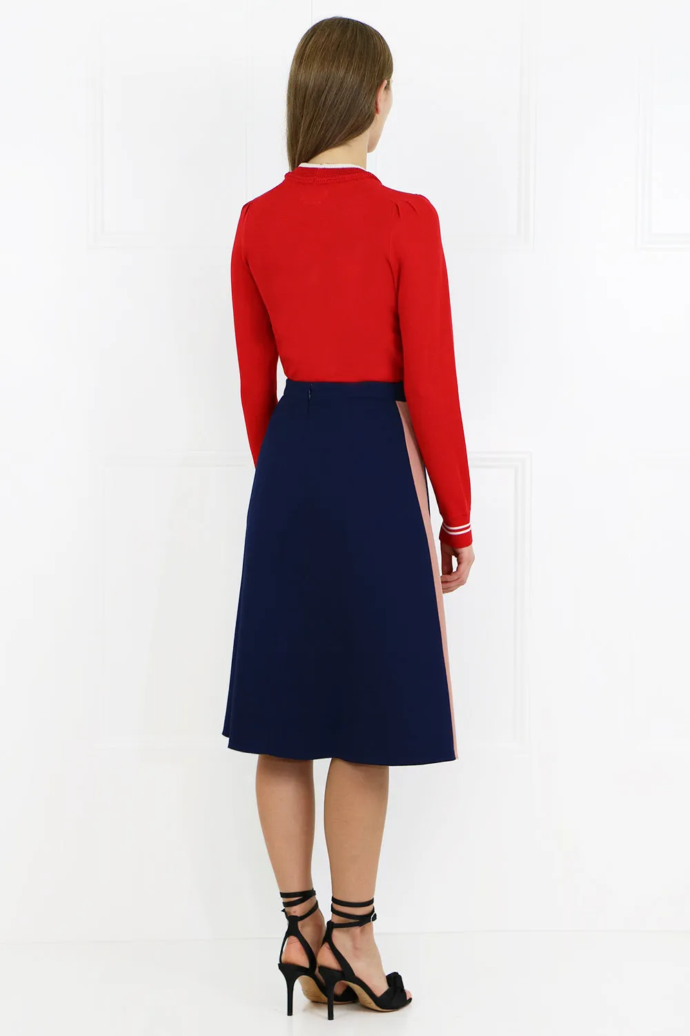 CONTRAST PLEAT SKIRT INSIGNIA BLUE