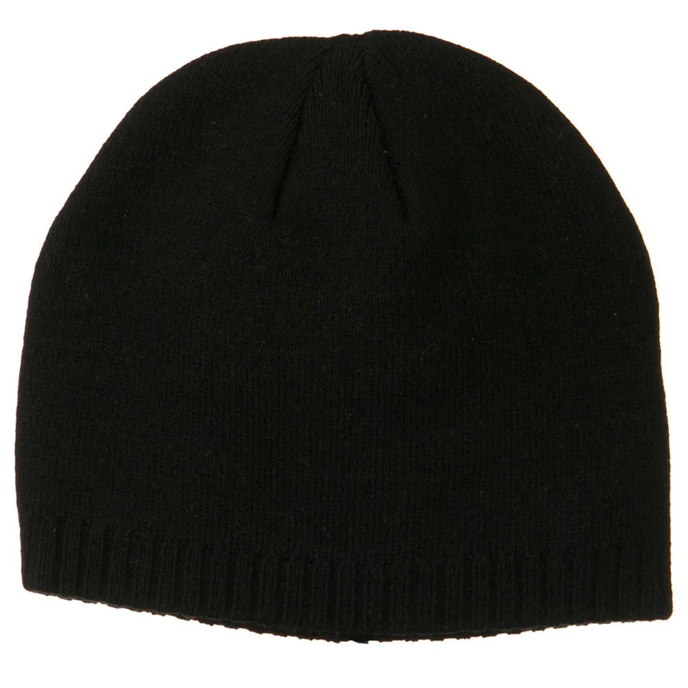 Decorative Ribbed Short Beanie