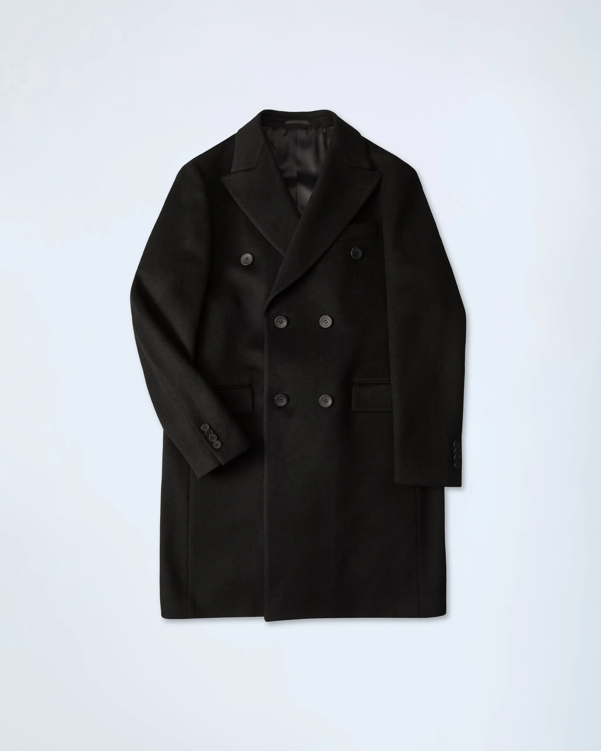 Double-breasted Overcoat in Black