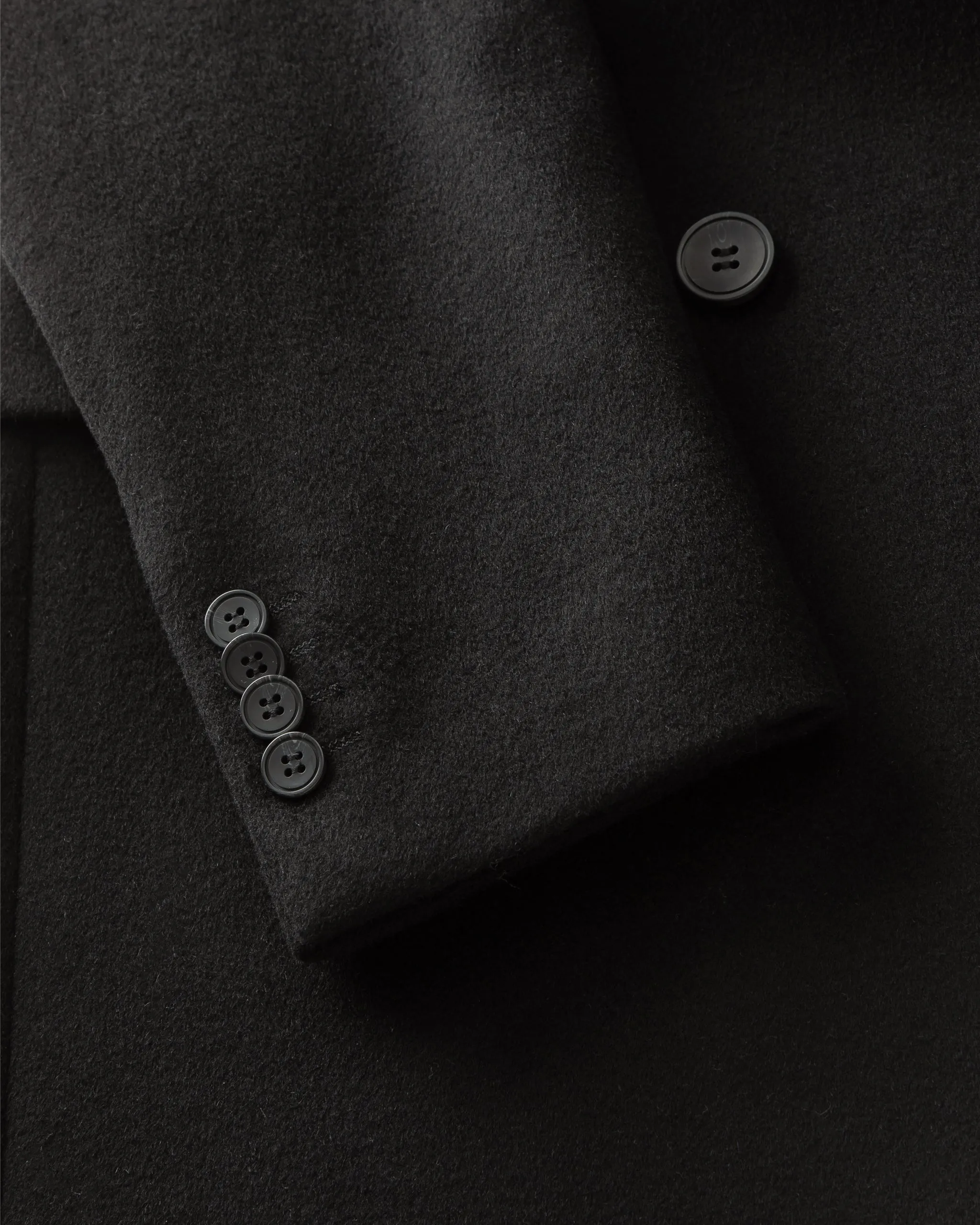 Double-breasted Overcoat in Black