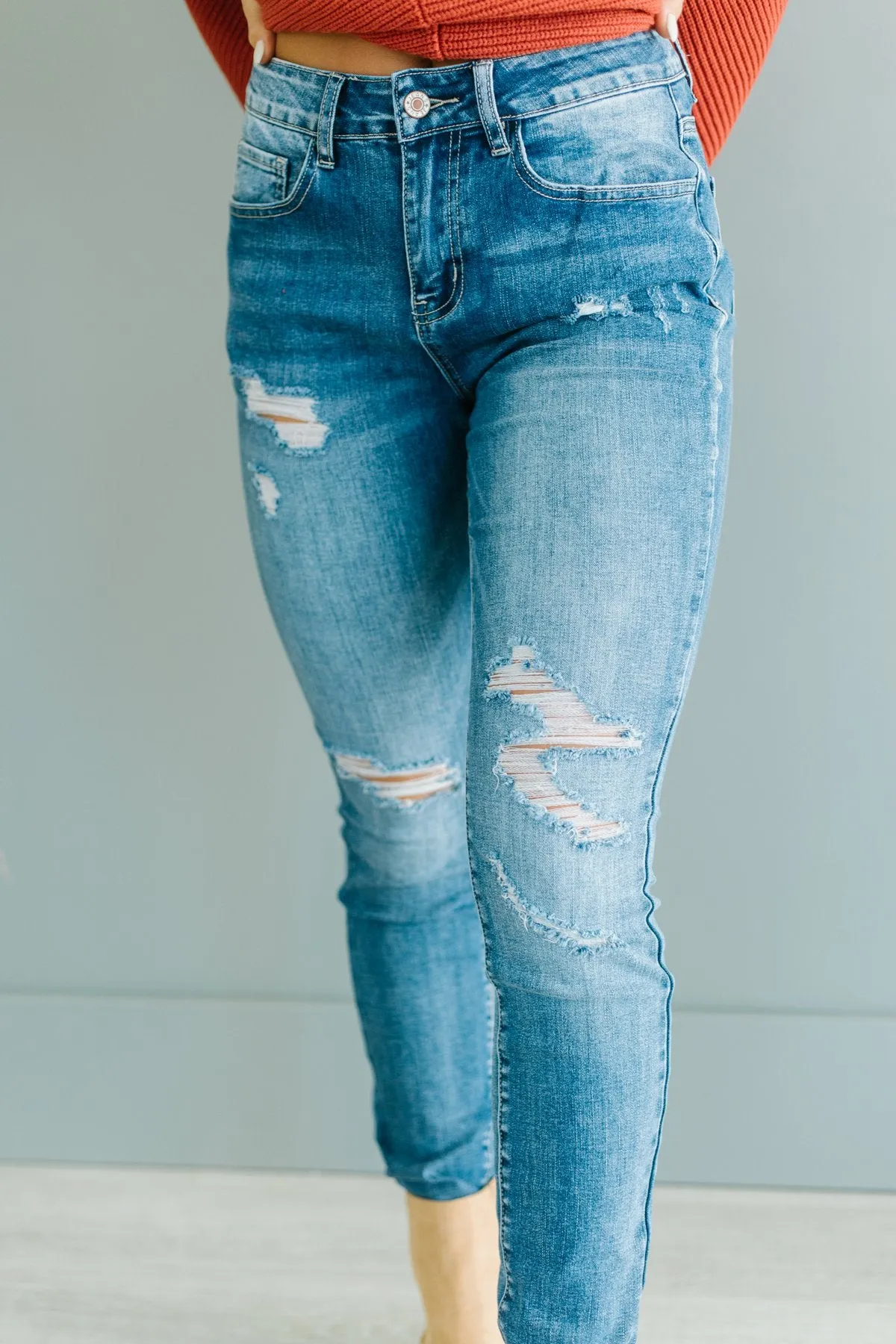Fave Distressed Skinny Jeans