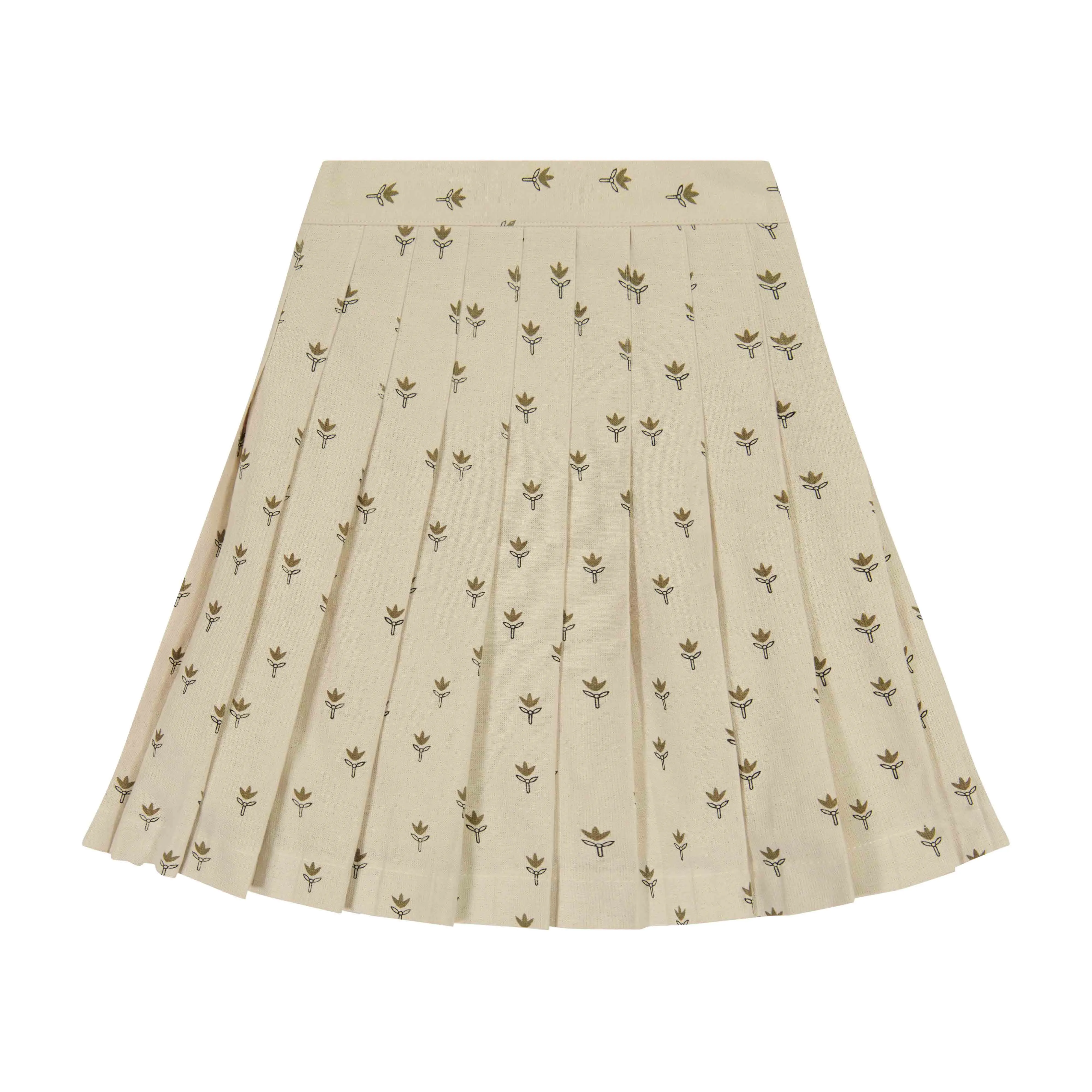 Floral Pleated Skirt