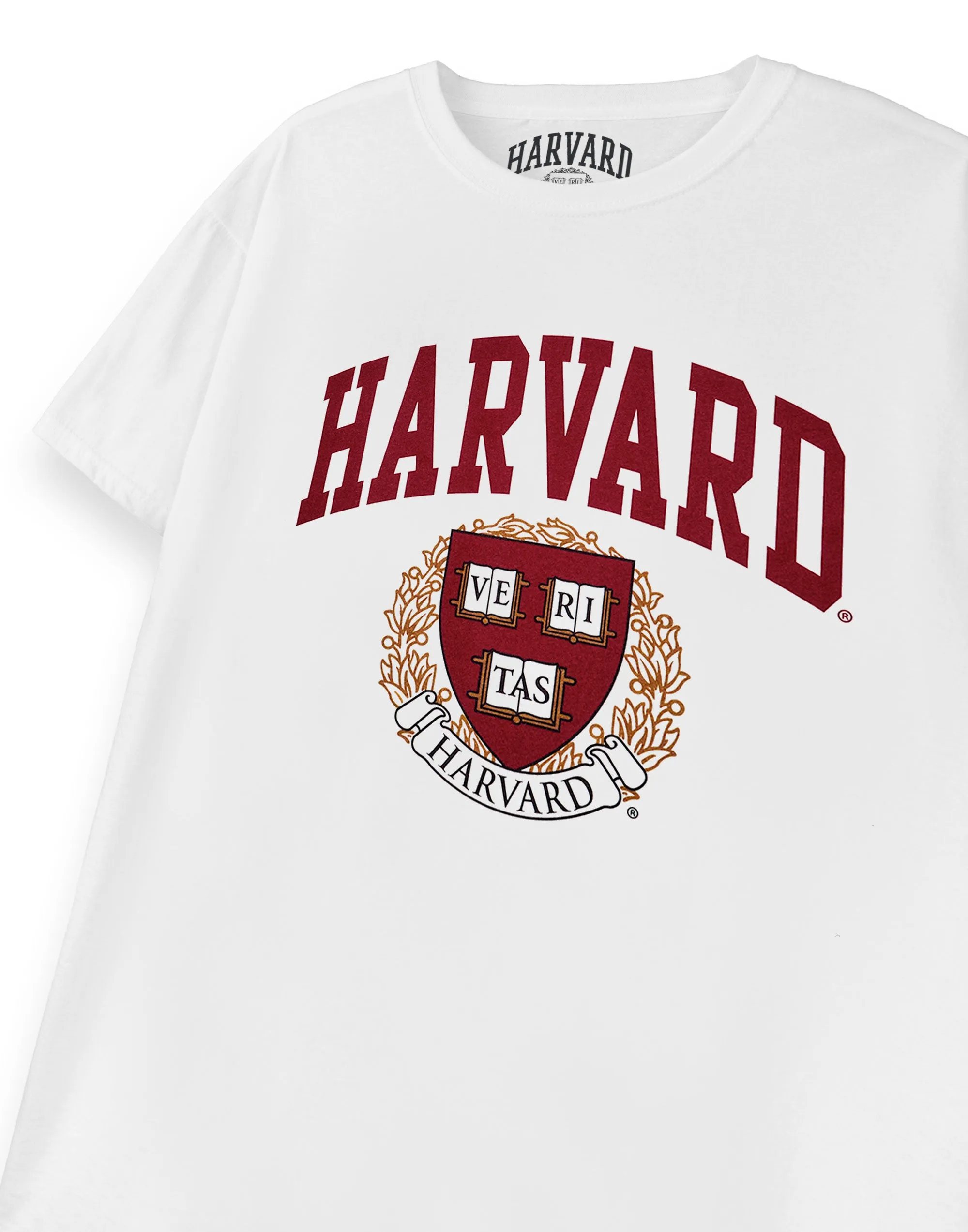 Harvard Crest Logo White Short Sleeved T-Shirt
