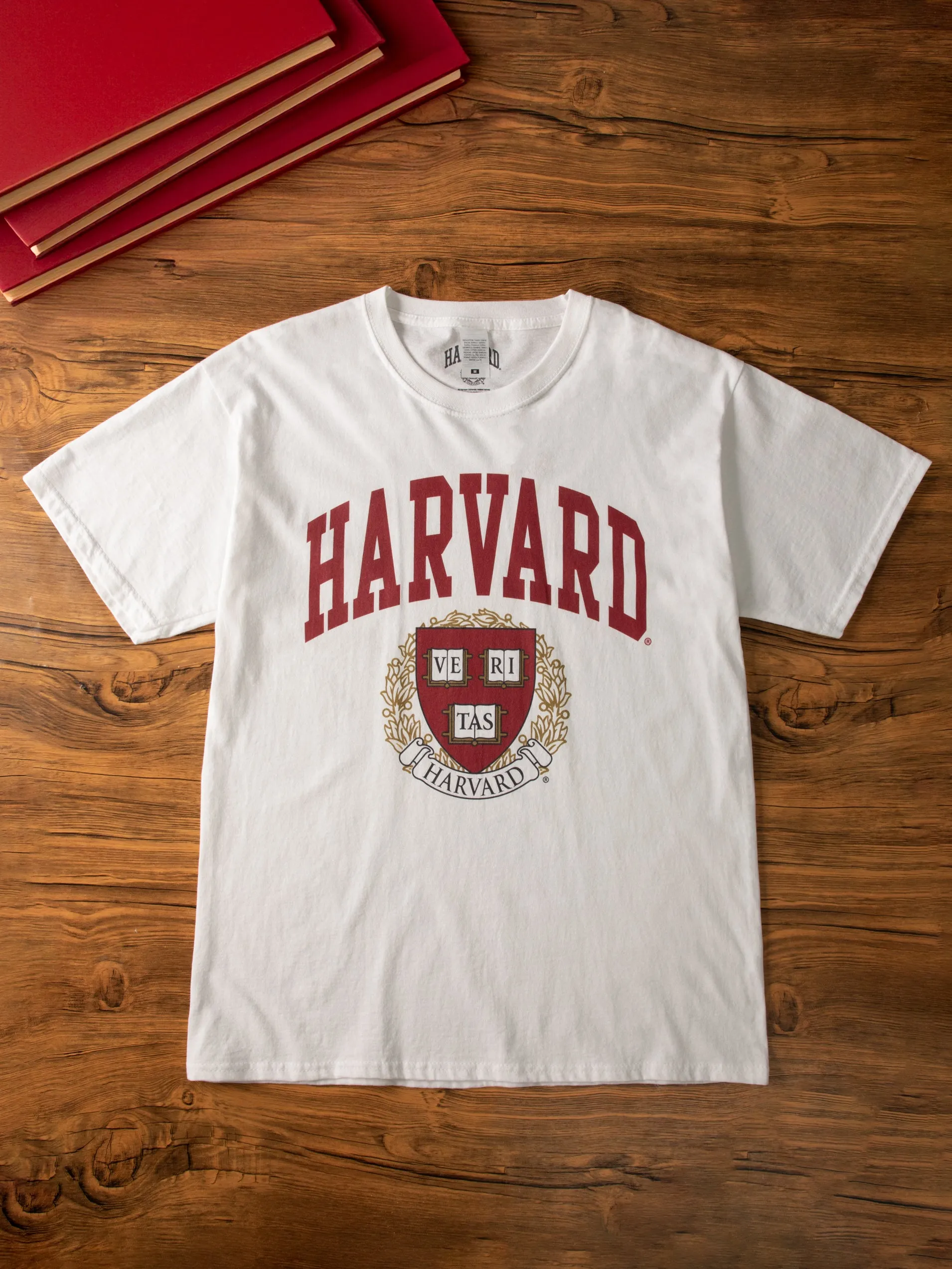 Harvard Crest Logo White Short Sleeved T-Shirt