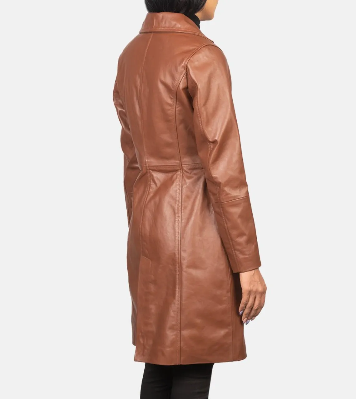 Jodie Single Breasted Women's Leather Coat