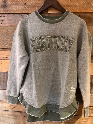 Kentucky Brushed Initials Sweatshirt Fleece in Olive