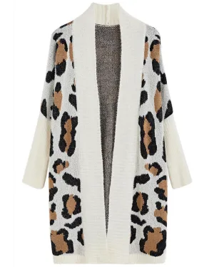 Leopard Pattern Fuzzy Cardigan