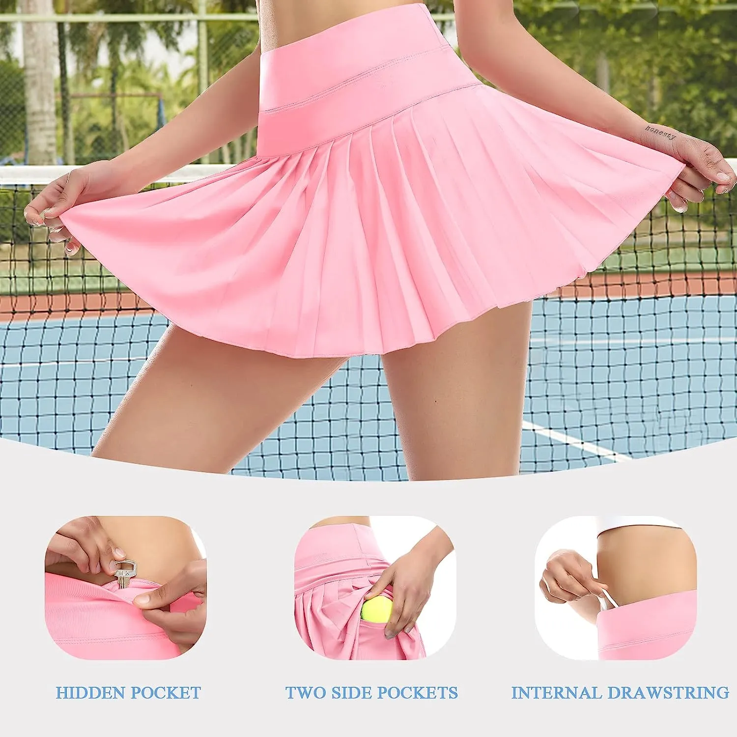 Light Pink Pleated Tennis Skirt