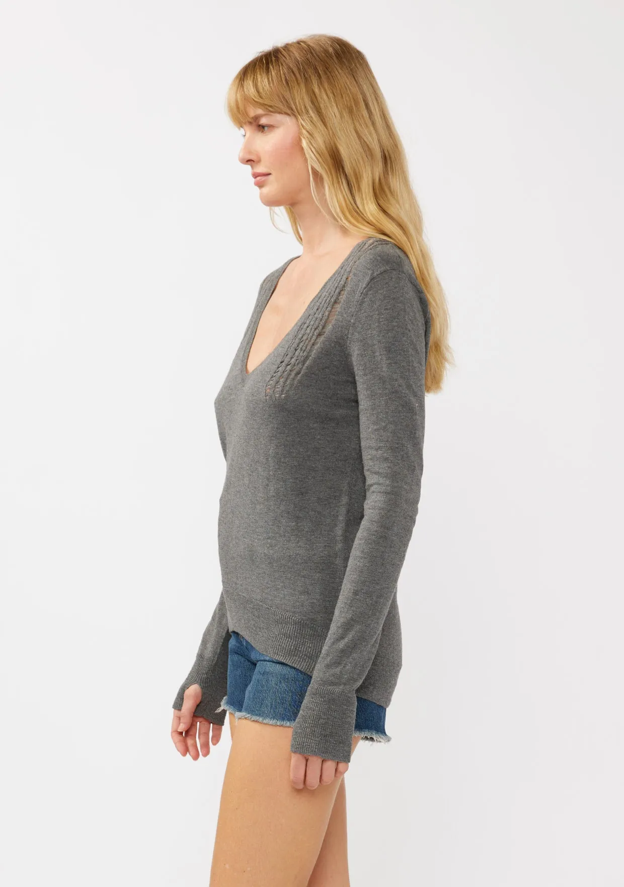 Long Sleeve Distressed Pullover Sweater