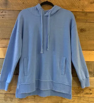 Marni Hooded Vintage Washed Fleece in Caroline Blue