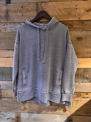 Marni Hooded Vintage Washed Fleece in Gray
