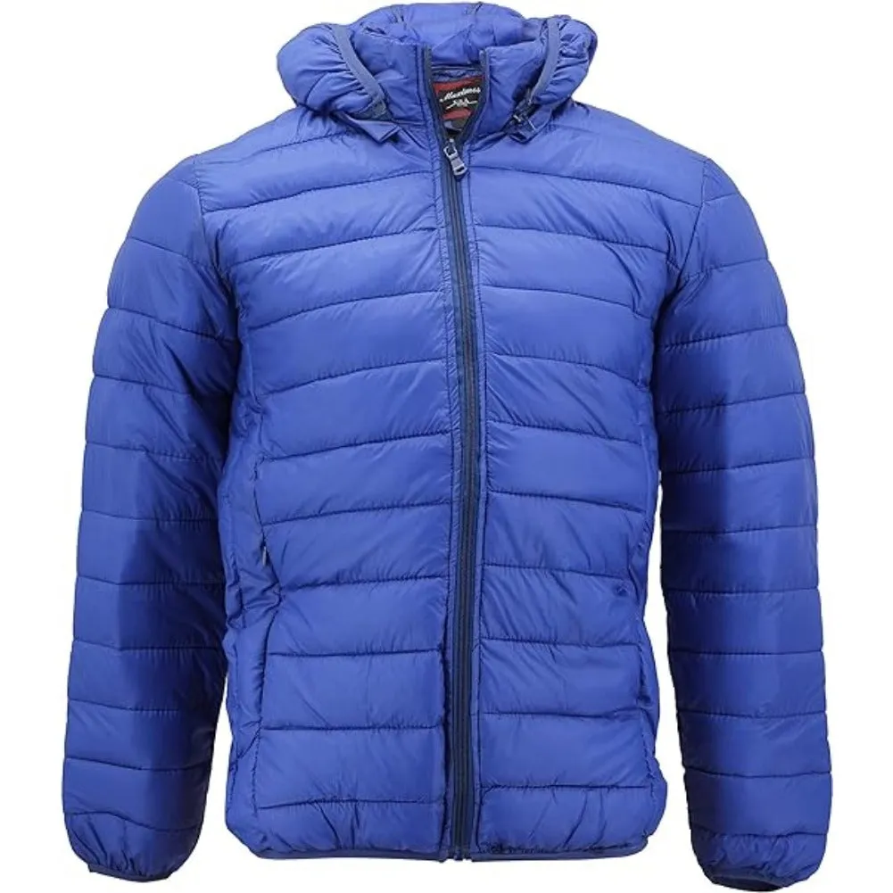 Maximos Men's Coat Slim Fit Lightweight Zip Insulated Puffer Hooded Jacket