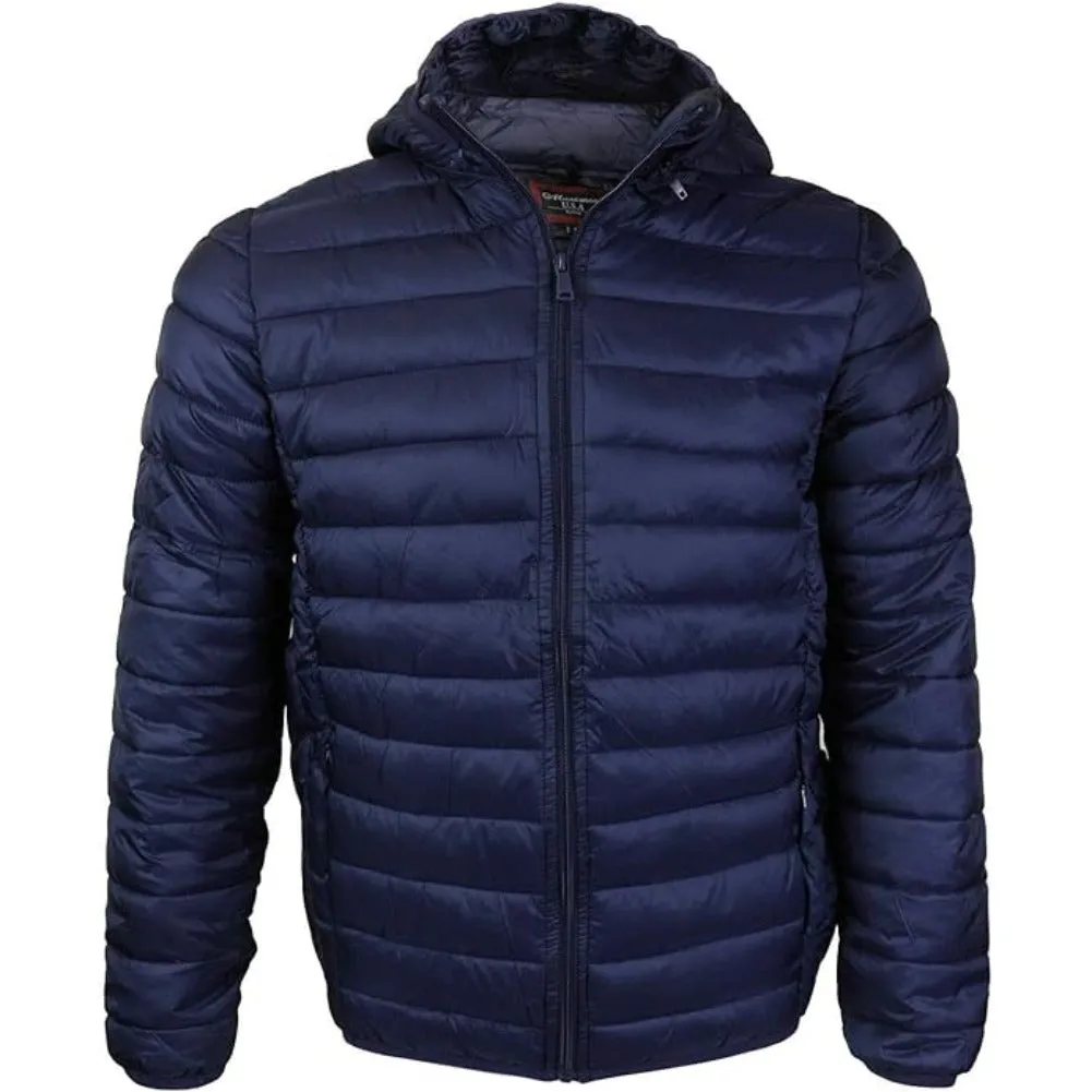 Maximos Men's Coat Slim Fit Lightweight Zip Insulated Puffer Hooded Jacket