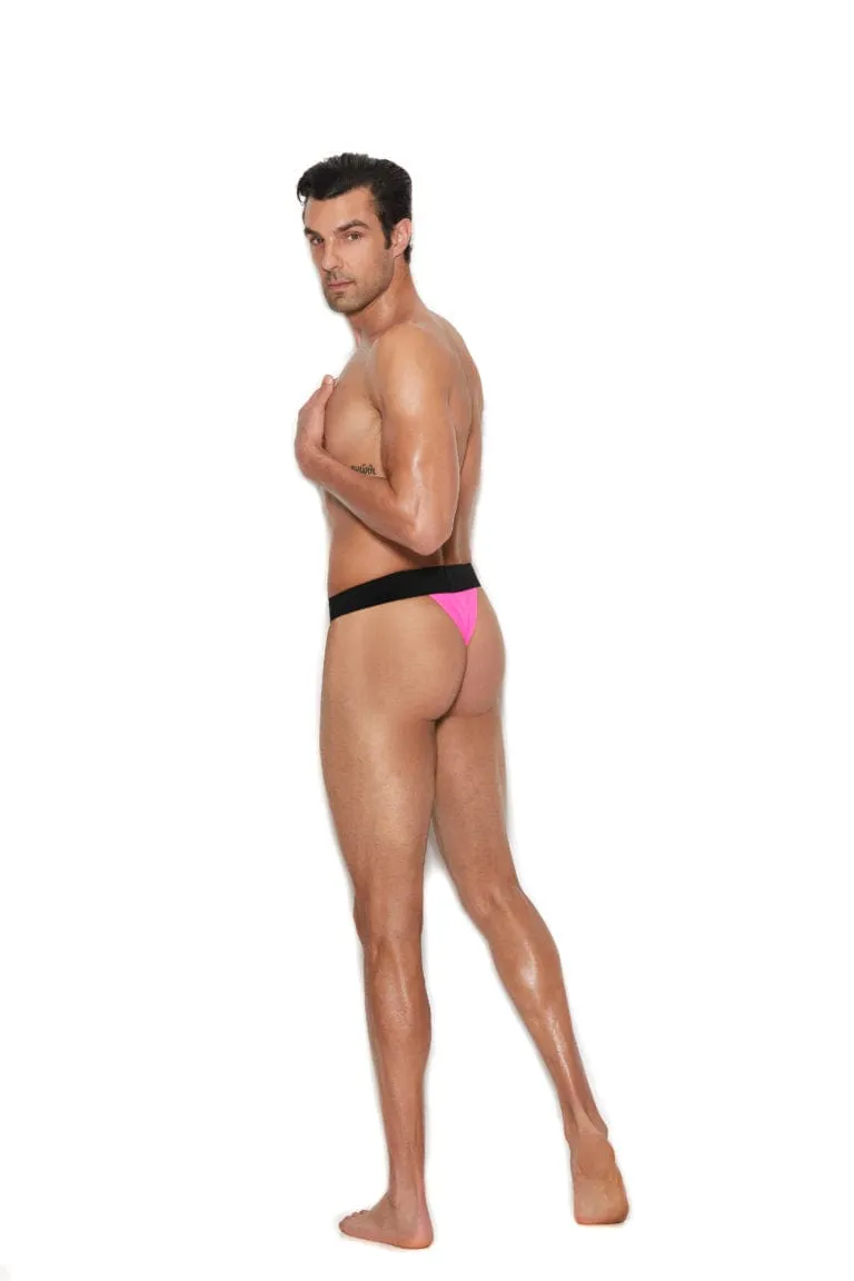 Men’s Hot Pink Elastic Band Thong Brief Underwear