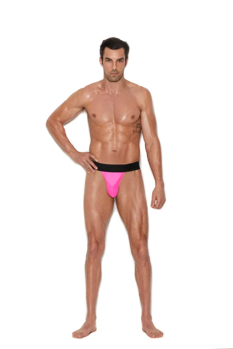 Men’s Hot Pink Elastic Band Thong Brief Underwear