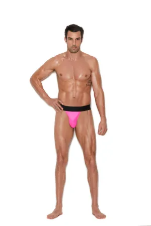 Men’s Hot Pink Elastic Band Thong Brief Underwear
