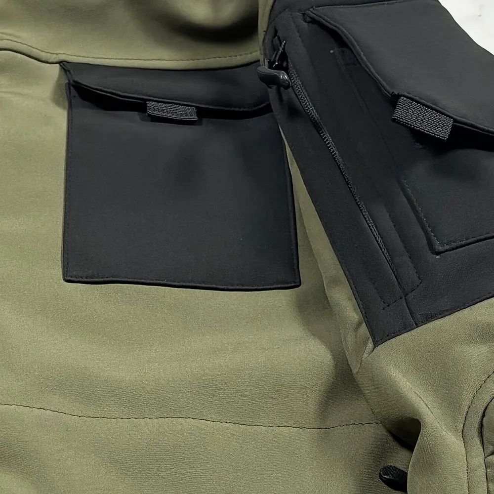 Men’s Softshell Camo Military Tactical Fleece Jacket with Removable Hood