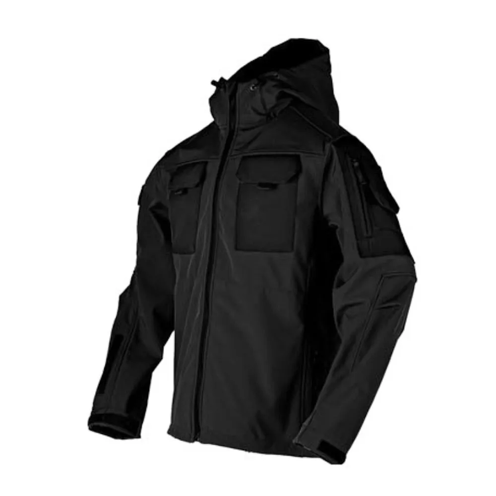 Men’s Softshell Camo Military Tactical Fleece Jacket with Removable Hood