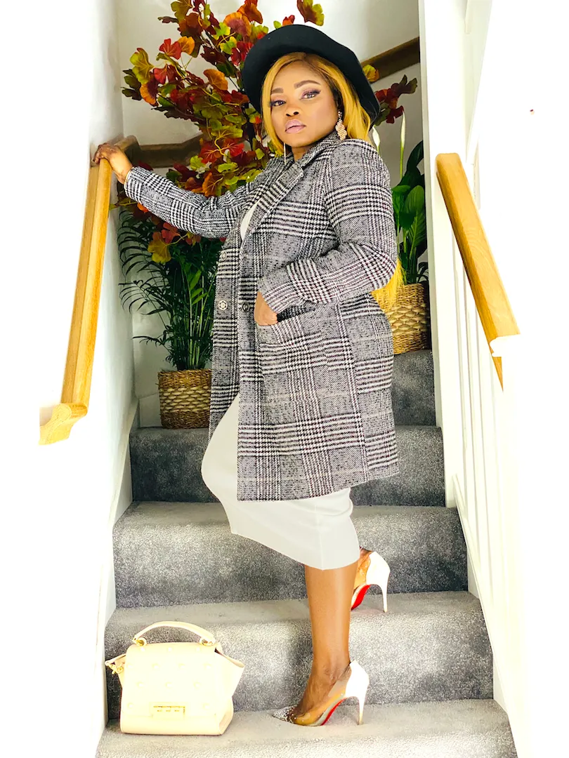 Monochrome Suit Jacket With Pockets