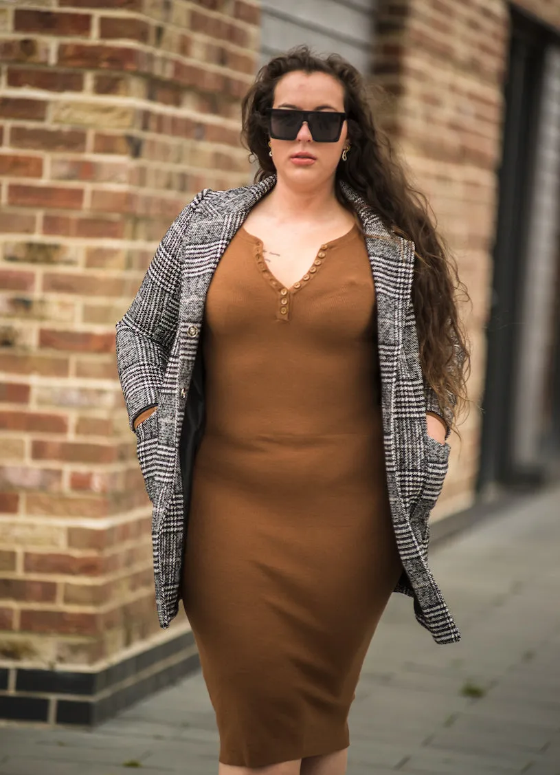 Monochrome Suit Jacket With Pockets