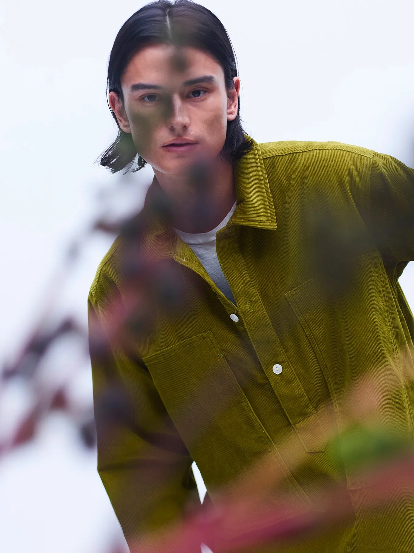 Naval Pullover in Olive Oil Corduroy