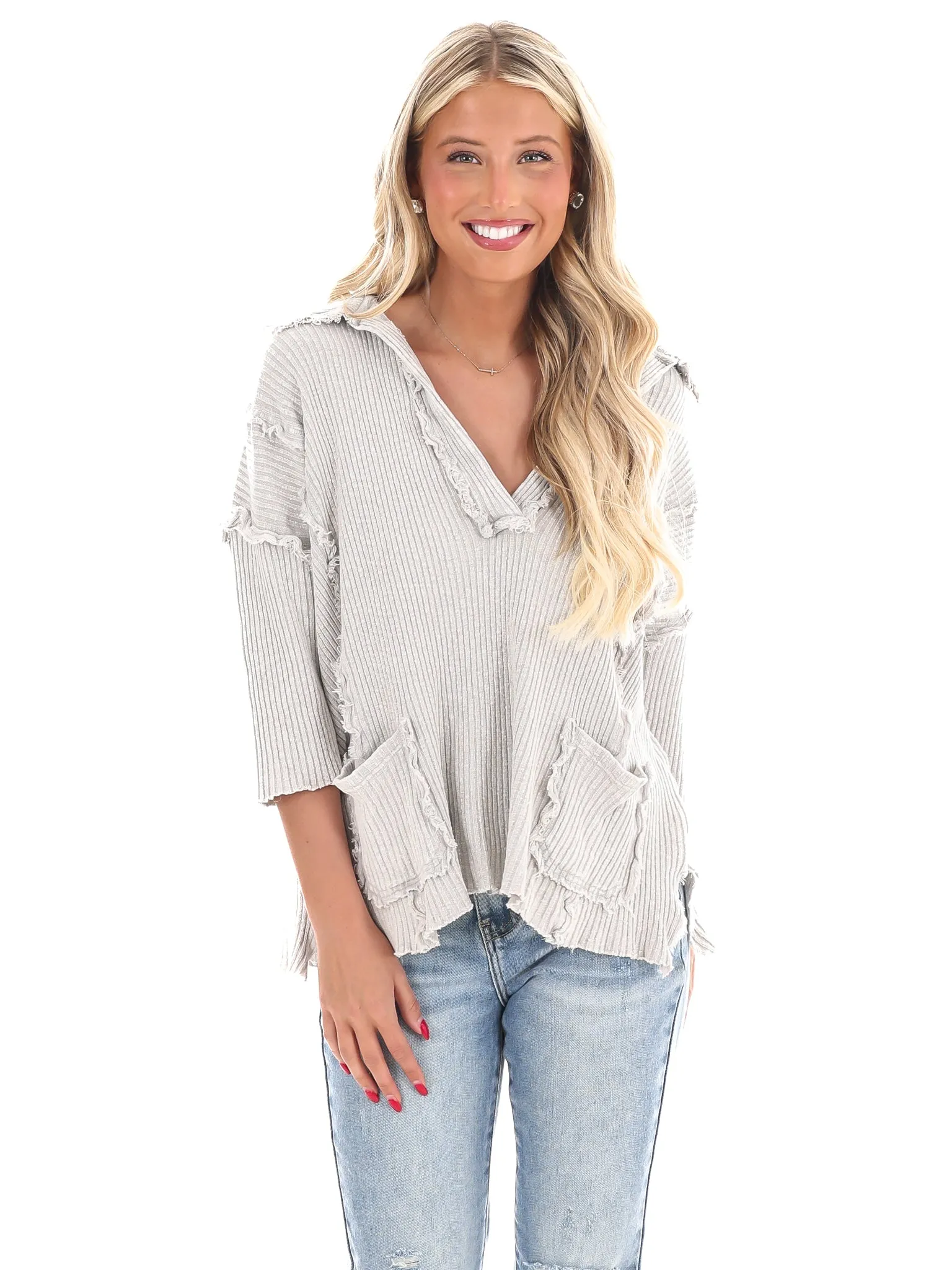 Never Looking Back Ribbed Pullover