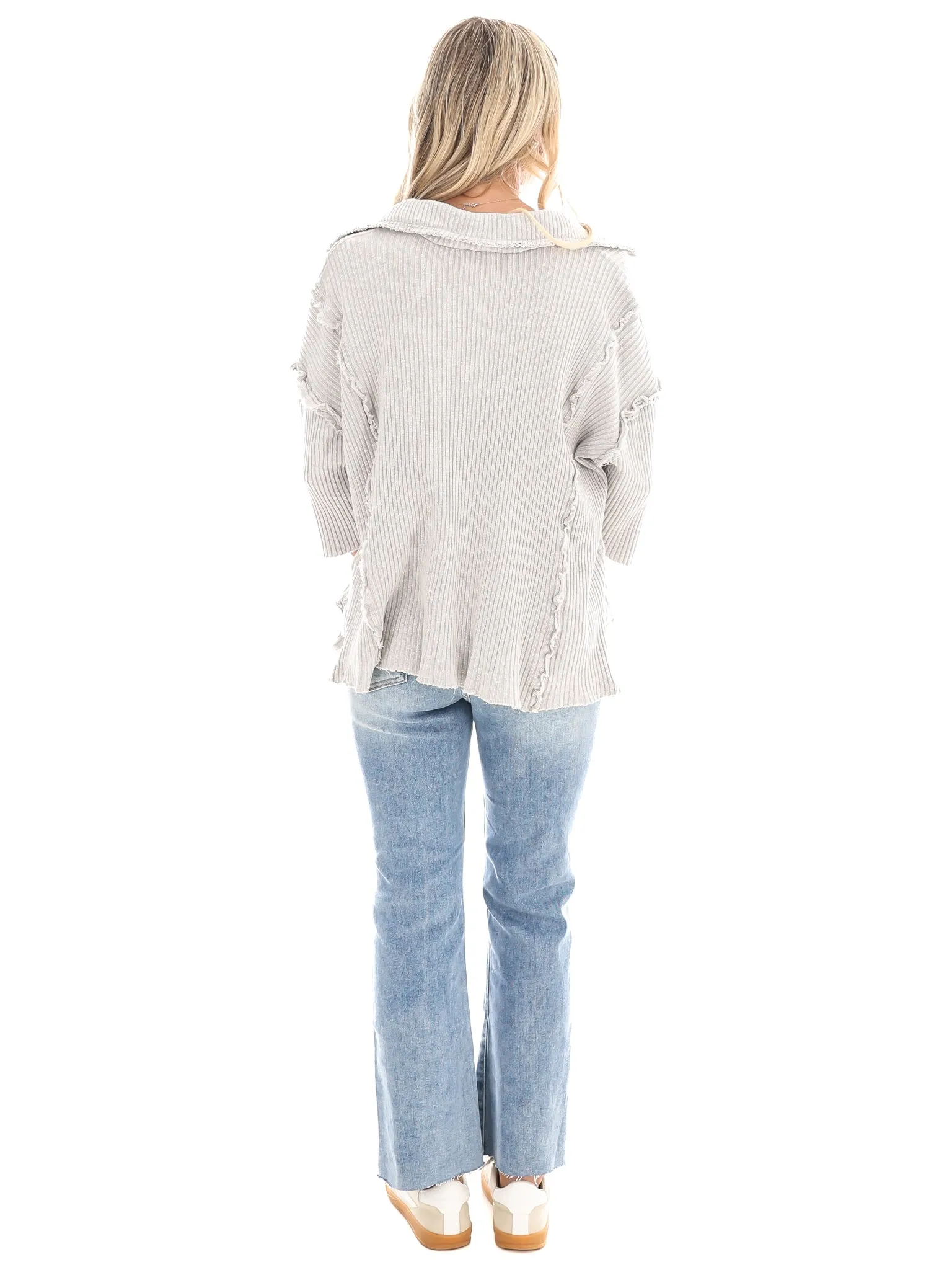 Never Looking Back Ribbed Pullover