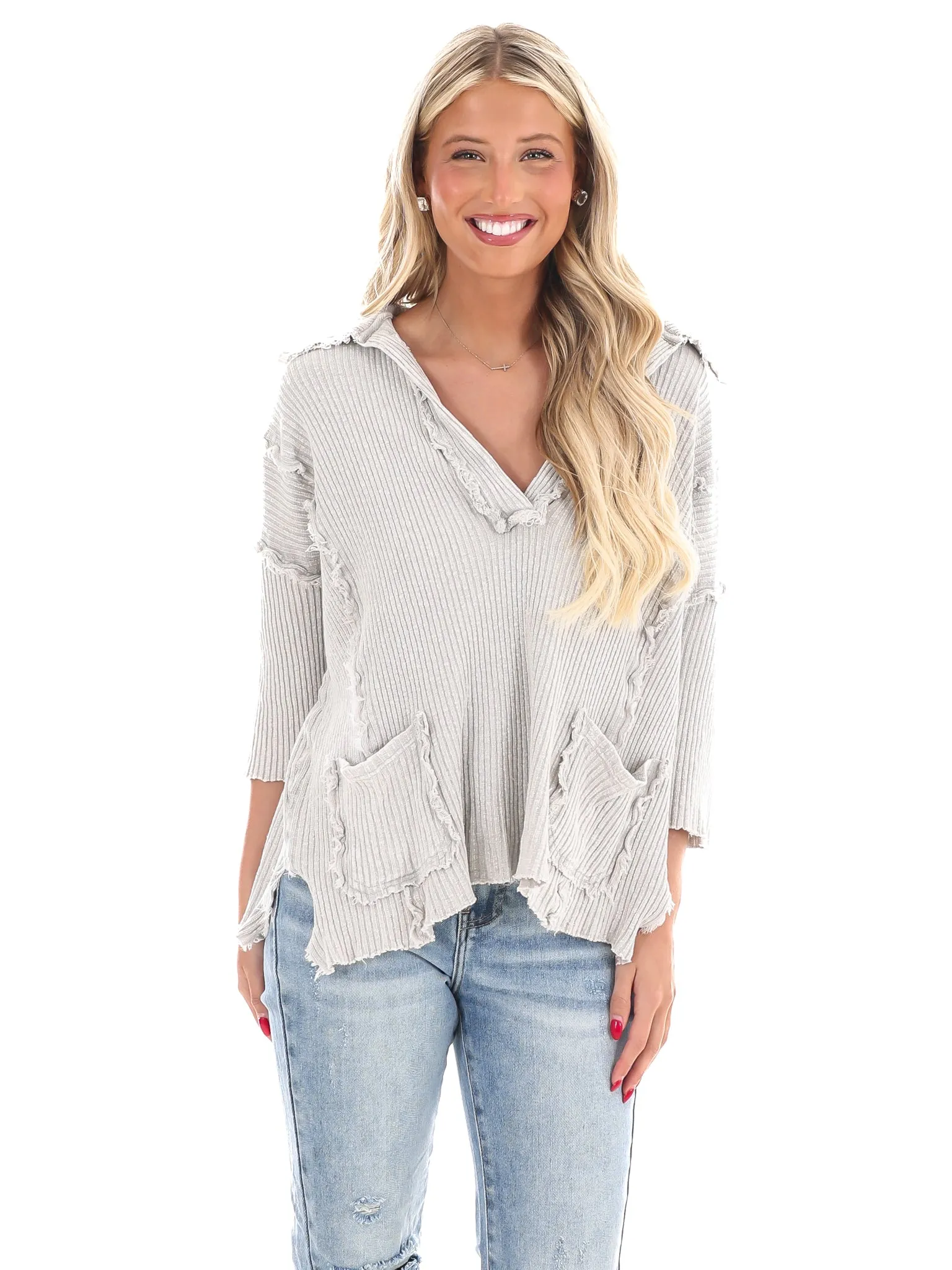 Never Looking Back Ribbed Pullover
