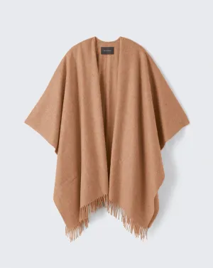 Poncho tissé à franges
