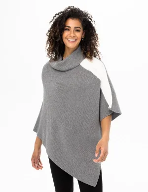 Renuar Knit Sweater Poncho R6873-3391-HEGRCO Heather Grey Combo