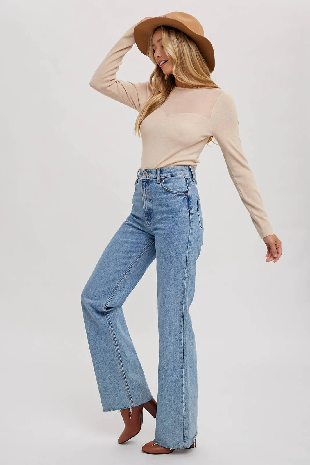 SEMI SHEER SWEETHEART NECK TOP: IVORY