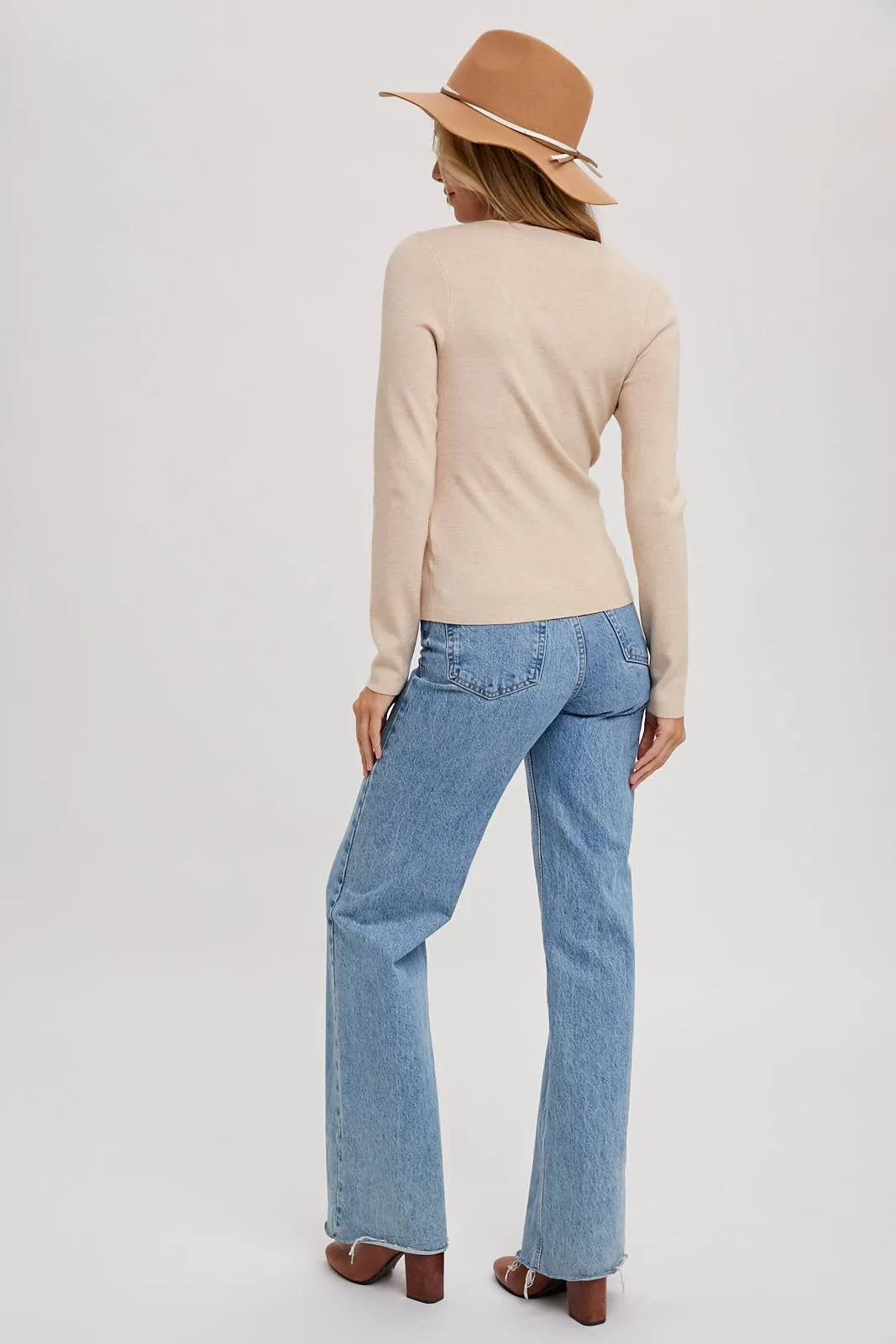 SEMI SHEER SWEETHEART NECK TOP: IVORY