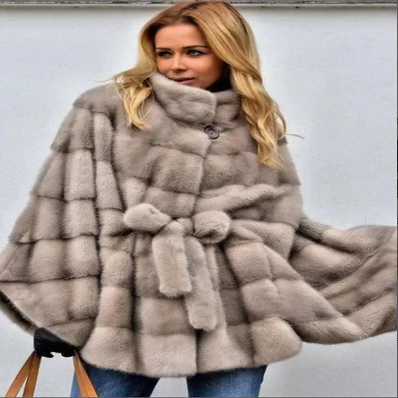 Short Coat with Stand Collar and Waistband