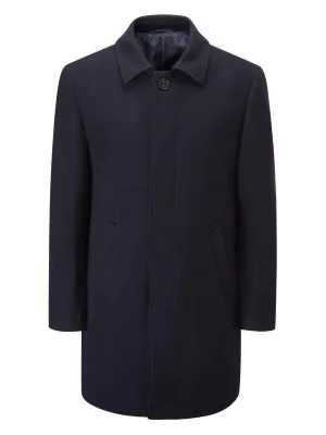 Skopes Men's Plus Size Wool Blend Overcoat In Navy Size Small To 4Xl