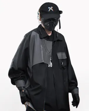 Techwear Irregular Patchwork Lapel Jacket