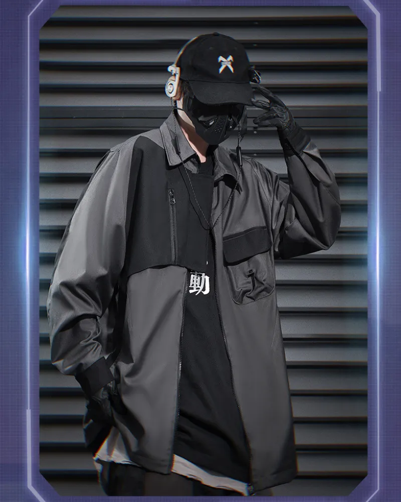 Techwear Irregular Patchwork Lapel Jacket